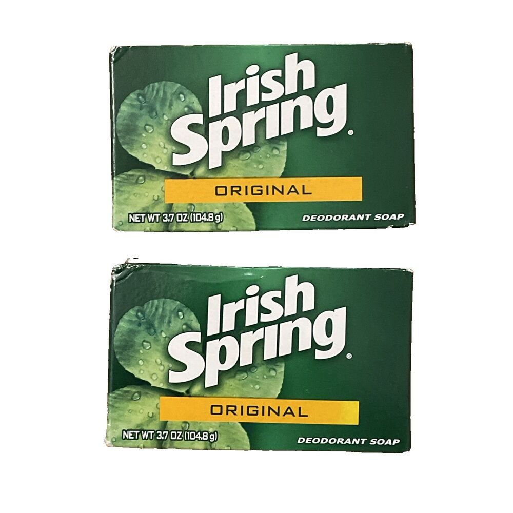 Irish Spring Original Deodorant Soap Lot 2 3.7 oz Older Formula No Flaxseed Disc